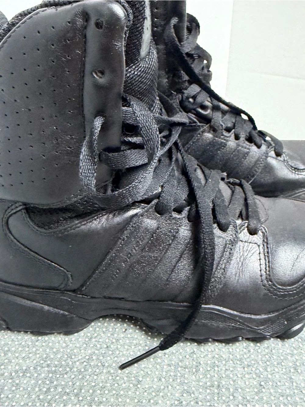 adidas Black High-Top Tactical Leather Boots